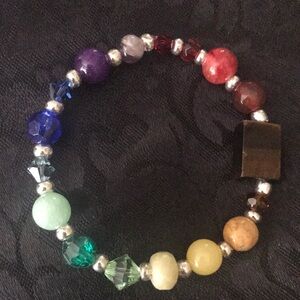 Hand Crafted Rainbow Gemstone Chakra Bracelet